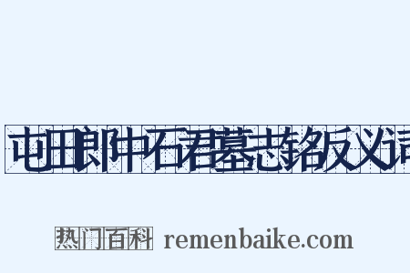 屯田郎中石君墓志铭反义词是什么意思的图片